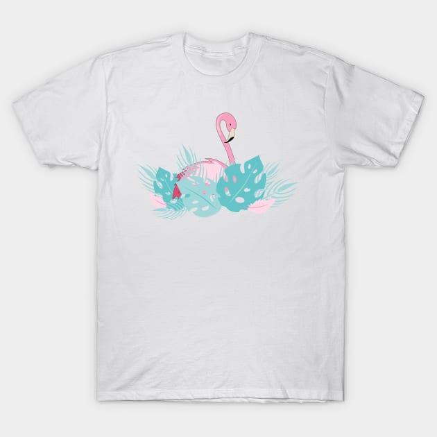 Elegant Pink Flamingo Design T-Shirt by in_pictures